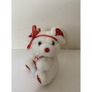 Vintage Mouse Valentine's Day Plush Stuffed Animal Chosun Int. Velvet Belly